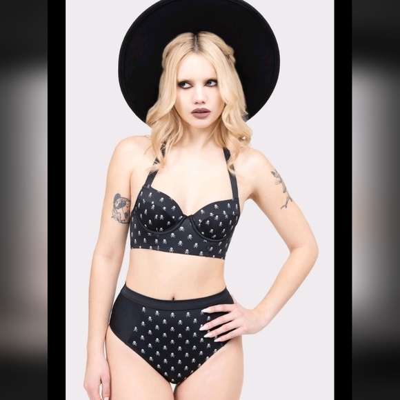 Killstar Black Skull Bikini Bottom - Picture 6 of 7